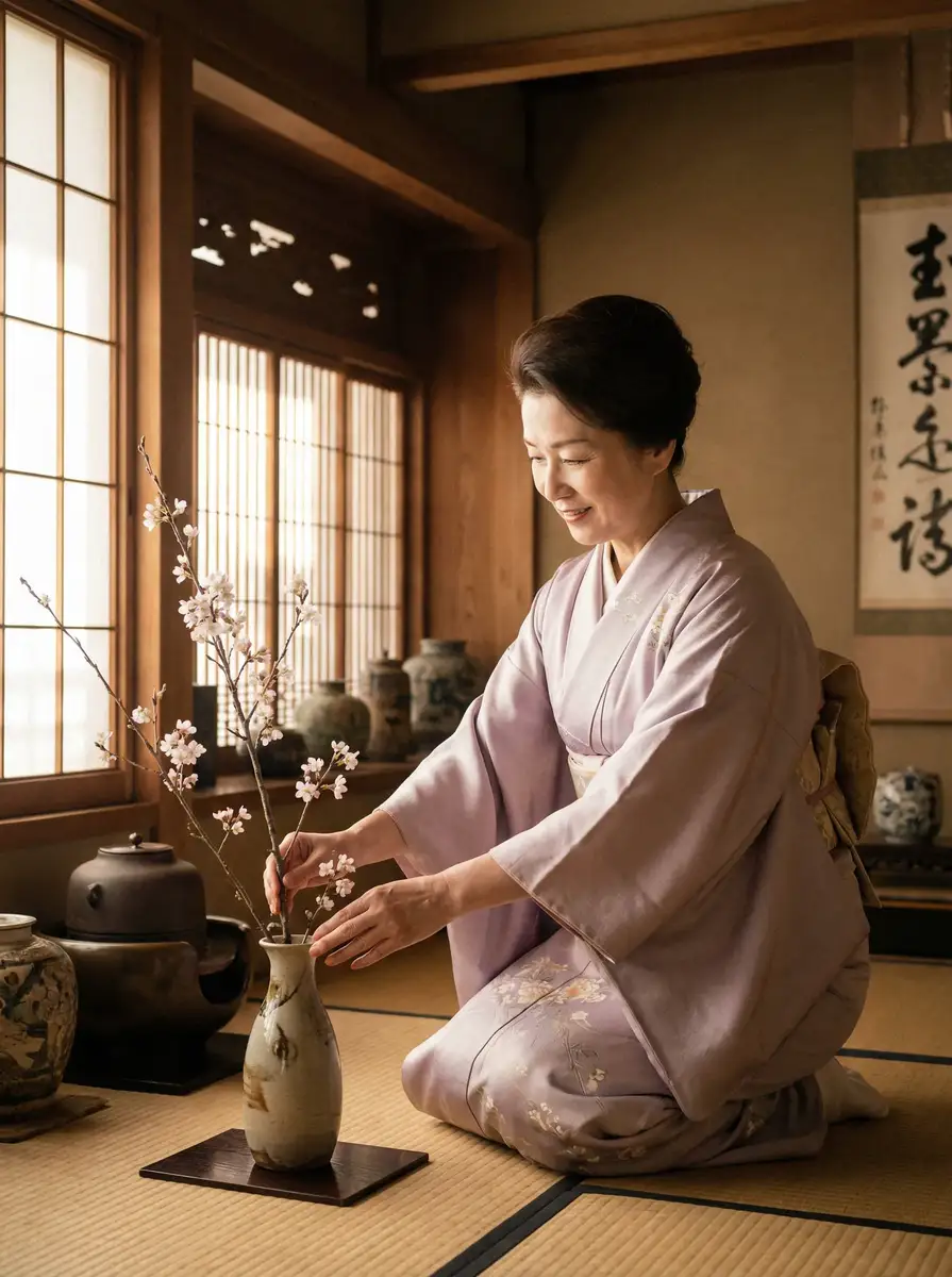 一位优雅的 婉儿别闹-婉儿别闹短视频 最新更新|独家爆料婉儿别闹聚集地 在和室中插花
